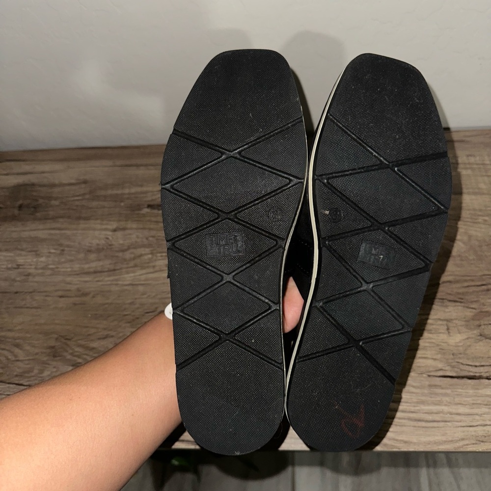 Time and Tru Black Slip-On Mules with Silver Buckle - Picture 4 of 4